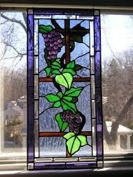 Panel#2962 / grapevines and trellis brighten your bathroom with the lively hues that stained glass inc. Stained Glass Art Glass Window Panelgrapes Grapevines Vineyard Autumn Harvest Art Collectibles Glass Art Panels Handcrafted Made In Usa Glass Window Art Stained Glass Flowers Stained Glass Panels
