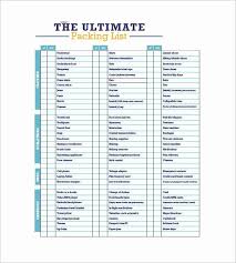 Travel Packing List Template Best Of Packing List Template 10 Free Word Excel Pdf Format In 2020 Packing List Template Packing List For Travel Travel Packing Checklist