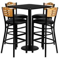 The four side chairs have a cross back design, adding flair to this stunning set. 4 Chair 1 Table Black Bar Dining Table Set Size Dimension 3x3 Feet Rs 16000 Set Id 5696259912