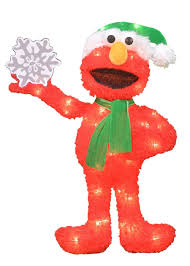 A special sesame street christmas. Tis Your Season 24 Inch Pre Lit 2 D Sesame Street Elmo With Snowflake Christmas Yard Decoration