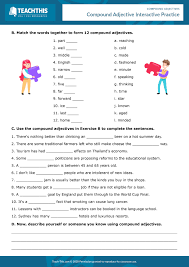 Compound Adjectives In 2020 Adjectives Exercises Adjectives Learn English