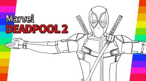 Share you can download, favorites, color online and print these baby deadpool coloring page for free. Marvel Movie Deadpool 2 How To Draw Super Hero Drawing And Coloring Pages Youtube
