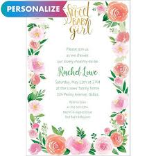 Custom Floral Baby Invitations Party City Party City Invitations Baby Shower Invitations Baby Shower Invites For Girl