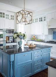 Light blue gray kitchen cabinets with quartz countertop. Get The Look For Less Elegant Blue White Kitchen Kitchen Remodel Kitchen Renovation Kitchen Inspirations