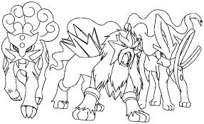 Find sasha, pikachu and other creatures to color with this series of free pokemon coloring pages. Pokemon Printables Coloring Pages Suicune Coloring Home