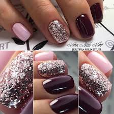 Other new year's nails design are greetings. 81 Dark Fashion Nail Colors For New Years Koees Blog Pink Gel Nails Nails Pink Nails