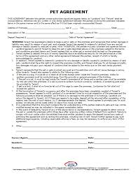 Pet addendum to lease agreement template. Pet Agreement Aoausa