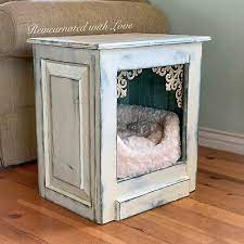 Next, place each piece of fabric into. Farmhouse Pet Bed Side Table End Table Nightstand Small Dog House Cat Bed Ebay