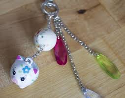 Porte Cle Grelot Porte Cle Fait Main Porte Cle Par Bijouxmoonpearl Drop Earrings Pendant Keychain
