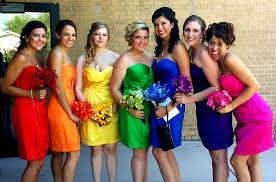 Pin By Jessy Dias On Wedding 3 Rainbow Wedding Dress Rainbow Bridesmaids Rainbow Bridesmaid Dresses