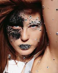 Black And Silver Makeup Looks Black Silver Crystal Encrusted Fantasy Make Up Look Silver Makeup Artistry Makeup Fantasy Makeup