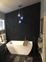 Check spelling or type a new query. Black Herringbone Accent Wall Bathroom Bathroom Interior Design Black Accent Walls Black Walls Bedroom