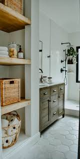 Install shelves in the hidden areas of your bathroom, such as behind vanity and closet doors, to make the most out of every inch of space. How To Transform A Linen Closet To Open Shelving House On Longwood Lane