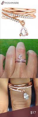 Multilayer Crystal Bangle Ring Gold Or Silver Nwt Crystal Bangle Bangle Ring Faux Diamonds