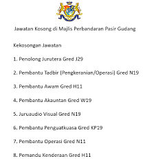 Yang dipertua majlis perbandaran pasir gudang aras 19, menara aqabah jalan bandar 81700 pasir gudang (u.p: Jawatan Kosong Di Majlis Perbandaran Pasir Gudang Malaysia Job Website