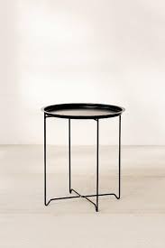 Black metal night stand industrial drawer nightstand home. Round Black Metal Tray Folding Side Table