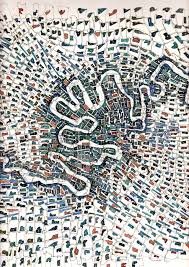 Ville Sur Papier Et Autres Consequences Figuratives 42x28cm Drawing Watercolor On Paper 50x50cm Fabrice Clapies Art Carte Cartographie Figuratif