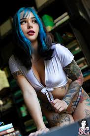 Maggie Moodie, dyed hair, brunette, model, women, cleavage, pierced nose,  red lipstick, Suicide Girls, tattoo, portrait display, crop top, panties,  bokeh, watermarked | 1728x2592 Wallpaper - wallhaven.cc