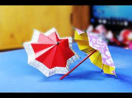 Origami Umbrella At Home Using Colored Paper Paper Umbrella Colored Paper Umbrella Youtube Paper Umbrellas Origami Umbrella Origami Tutorial Videos