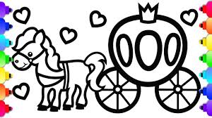 Christmas themed typography artwork in festive seasonal colors. Glitter Princess Horse And Carriage Drawing And Coloring Princess Coloring Pages Youtube