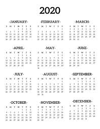 Calendar 2020 Printable One Page Paper Trail Design Printable Calendar Pages Monthly Calendar Printable Printable Calendar Design