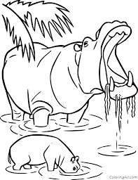 24 drinks flashcards for your kids! Hippo Coloring Pages Coloringall