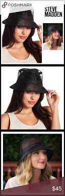 Steve Madden Luxe Black Glam Mesh Bucket Hat Steve Madden Luxe Black Glam Mesh Bucket Hat New With Tags Sizing One Size Fits Most Black Bucket Hat Steve Madden Bucket Hat