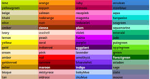 Red orange yellow green blue indigo violet purple. Sh Yn Design List Of Colors
