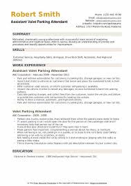 Valet Parking Attendant Resume Samples Qwikresume