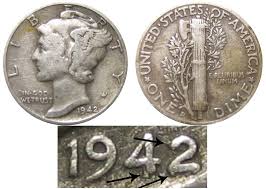 1942 D Mercury Silver Dime 42 Over 41 Coin Value Prices