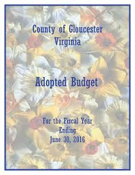 Gloucester County Va Adopted Fy16 Budget Capital Budget