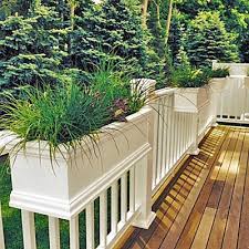 Simple and modern, the rectangular railing planter is the perfect addition to any balcony, railing or deck patio. 24 Charleston Style Deck Railing Planter For Balcony Or Porch Rails