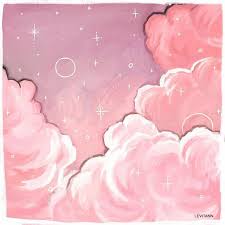 Pink Clouds Inspiration Mini Canvas Art Aesthetic Art Art Painting