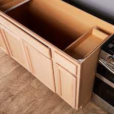 Whether you're a diyer updating your kitchen or a pro building a kitchen in a new home, lowe's has the kitchen cabinets you need to bring style and storage to your space. Project Source 60 In W X 35 In H X 23 75 In D Natural Unfinished Sink Base Stock Cabinet In The Kitchen Cabinets Department At Lowes Com