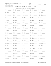 By 4 premade worksheet counting count by 1 from 2 to 5 premade worksheet count by 1 from 2 to 10 premade worksheet Subtraction Fluency Drill Math Facts