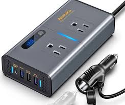 Convertidor de corriente de 12 v a 110 V 300W inversor para carro power  inverter 300w $1900 Caracteristicas: Ideal para utulizarlo con computadora  portátil, consola de juegos, TV, DVD, aspiradora de automóvil,