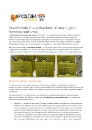 Inserimento e accettazione di una regina feconda nell'arnia