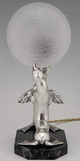 Pengerjaan dan kode html : Art Deco Silvered Lamp Of Two Seal Playing With A Ball Deconamic