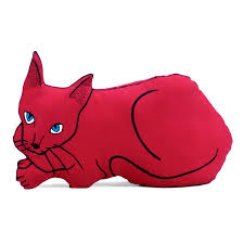 Cat Pillow Kitty Pillow Cat Lover Gift Animal Pillow Pet Lover Red Cat Pillow Big Relaxed Cat Shaped Red Flannel Cotton Fabric Pillow In 2020 Animal Pillows Cat Pillow Cat Lover Gifts