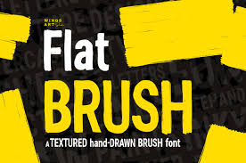 Freetypography.com is a blog about the best free fonts, typefaces and typography for free download. Flat Brush A Textured Hand Made Brush Font In Fonts On Yellow Images Creative Store