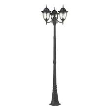 Titan Lighting Central Square 3 Light Charcoal Outdoor Post Lamp Tn 60202 The Home Depot