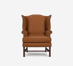 This puff puff club chair is a smoking departure from the crowd. Thatcher Leather Wingback Chair Pottery Barn