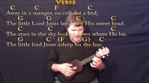 away in a manger ukulele cover lesson in c wth chords lyrics