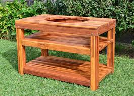Kitchen island cart from upcycled pallet wood. Outdoor Wood Table With Built In Grill Storage Forever Redwood