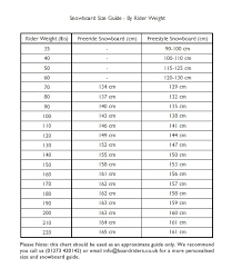 155 snowboard size chart