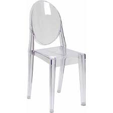 Flash Furniture Ghost Chair With Oval Back In Transparent Crystal Walmart Com Side Chairs Chair Ghost Chair