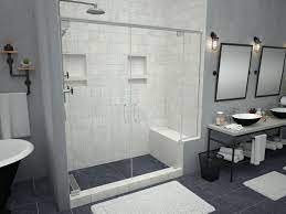 The medline shower chair spa bath seat with padded armrests and back with bench that supports up to 350 lbs is the perfect choice for users who need extra support when sitting down and standing up. Shower Bench Seats Built In Corner Seating Tile Redi