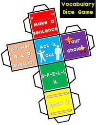 Vocabulary Dice Game A Fun Activity To Encourage Students To Use New Vocabulary Word Games For Kids Vocabulary Dice Games