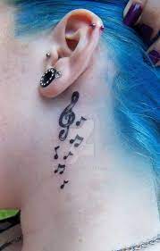 Music tattoo designs make great combination for those who have love for music and permanent ink. 29 Astounding Side Neck Tattoos Behind The Ear Side Neck Tattoo Music Tattoos Neck Tattoo