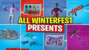 Throughout the holiday season, fortnite is getting festive with free giveaways, new challenges, and more. All 20 Winterfest Presents In Fortnite Fortnite Winterfest Gifts Rewards Video Id 361596997c33c1 Veblr Mobile